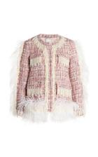 Moda Operandi Huishan Zhang Cecil Feather-embellished Tweed Jacket