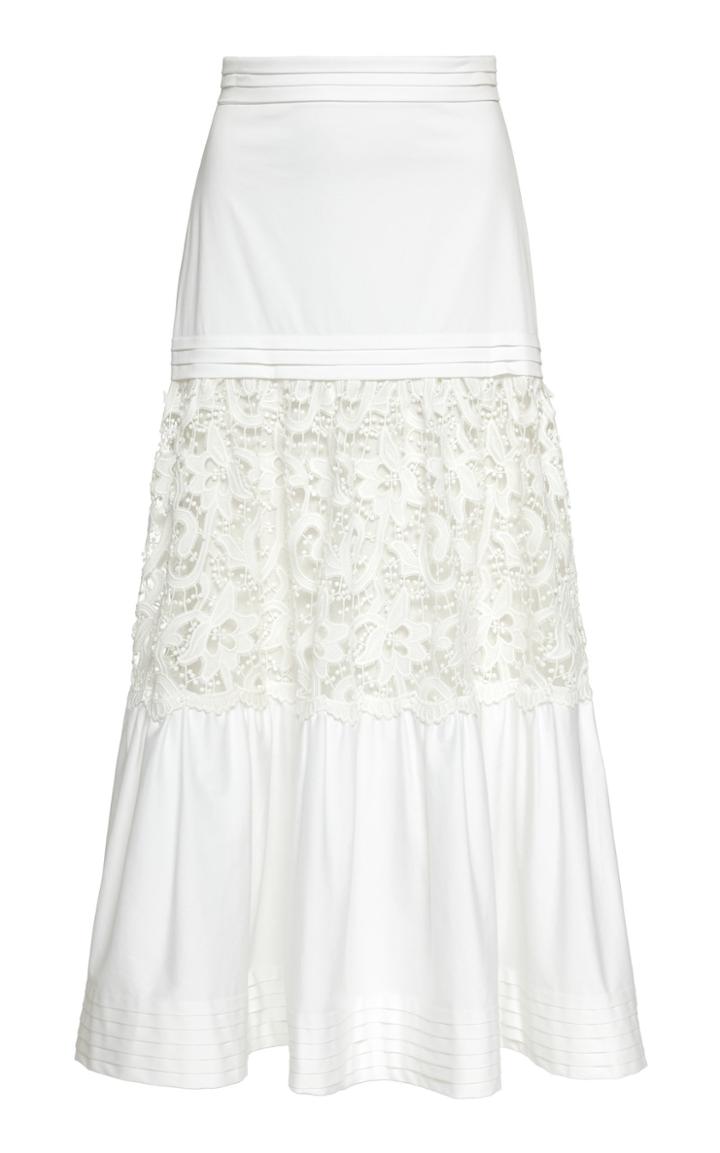 Alexis Gwenda Midi Tiered Eyelet Skirt