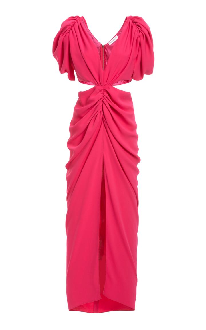 Moda Operandi Kalmanovich Draped Cutout Crepe Midi Dress Size: 0