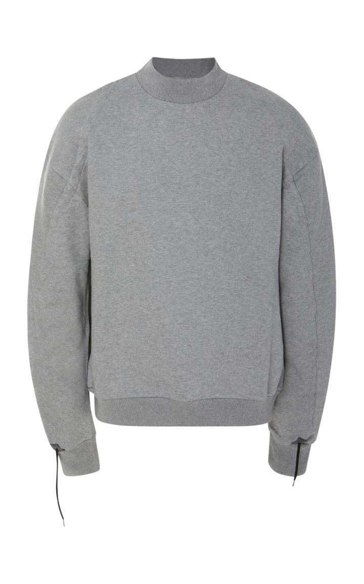 Oamc Drawstring Cotton-jersey Crewneck Sweatshirt