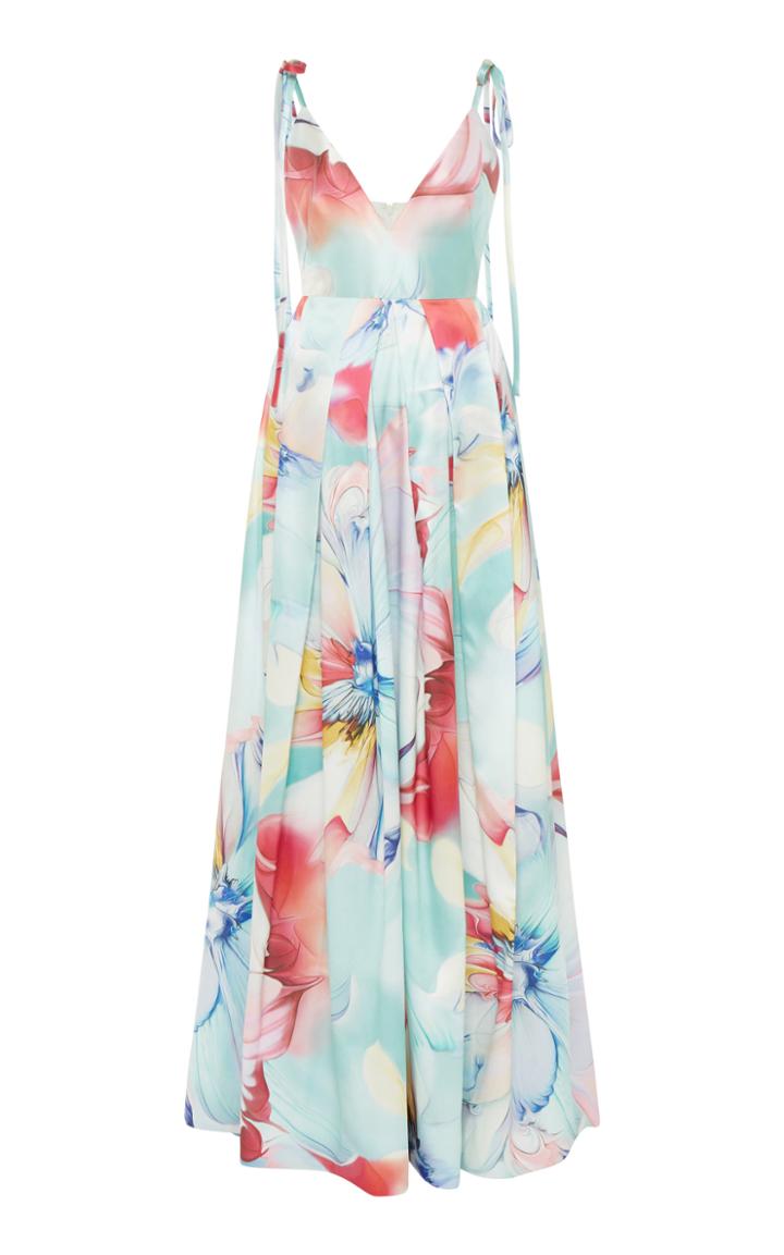 Moda Operandi Zuhair Murad Petal Printed Taffeta Maxi Dress Size: 32