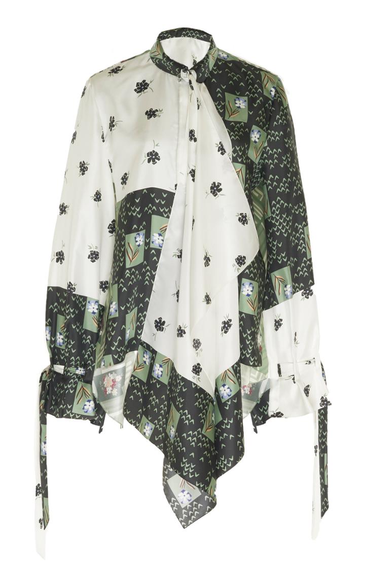 Roland Mouret Royce Printed Twill Satin Blouse