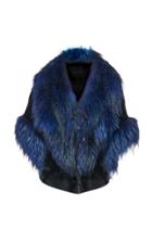 Lysa Lash Furs Foxy Midnight Capelet Zip Up Coat