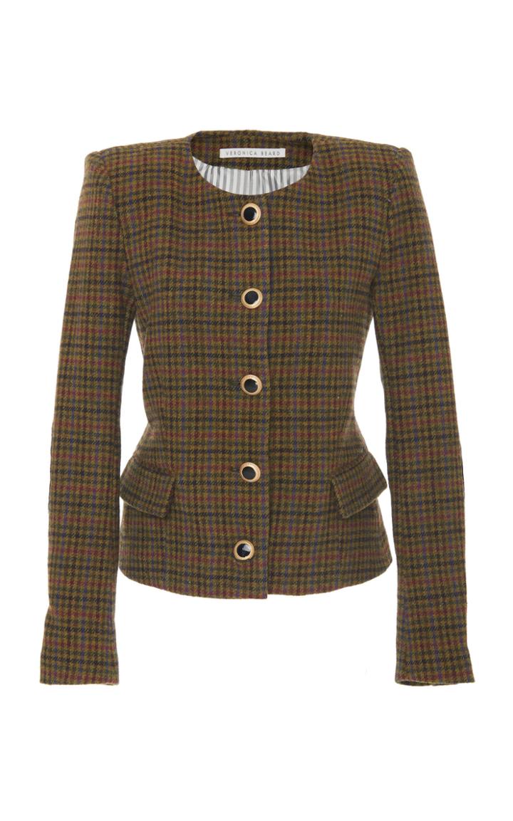Veronica Beard Louisa Elbow-patch Wool Dickey Jacket