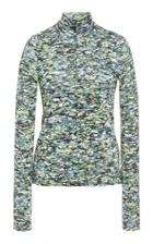 Rosetta Getty Long Sleeve Zip Up Turtleneck Top