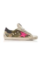 Golden Goose Superstar Distressed Leather And Canvas Sneakers