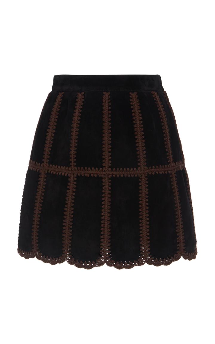 Miu Miu Patchwork Suede Mini Skirt