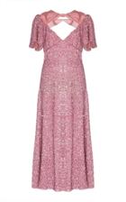 Markarian Ginger Silk Satin-trimmed Sequined Midi Dress Size: 0