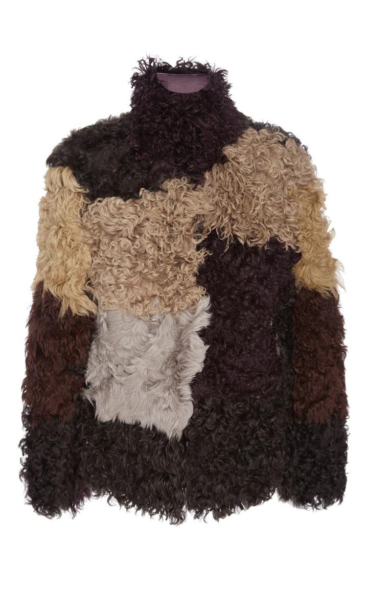 Marni Color Blocked Shearling Jacket