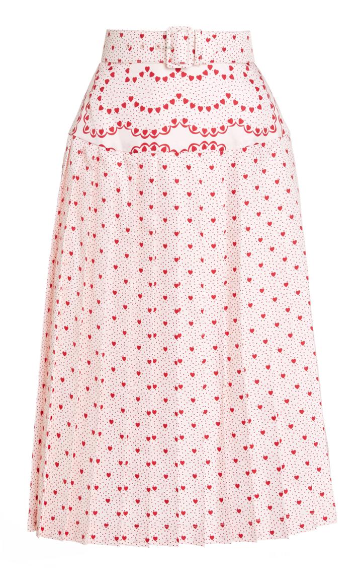 Moda Operandi Rodarte Belted Pleated Silk-twill Skirt