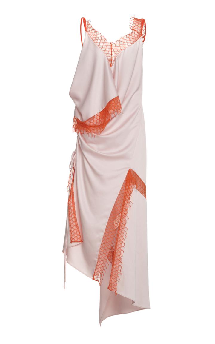 Christopher Esber Kukkapuro Lattice Lace Satin Crepe Dress