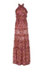 Alexis Genevra Ruffled Printed Georgette Gown Size: Xs