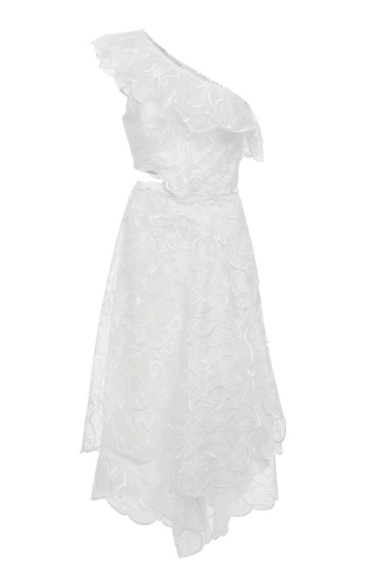 Jonathan Simkhai Dimensional Organza One Shoulder Midi Dress