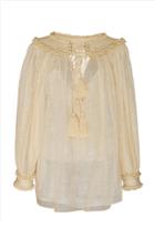 Moda Operandi Oscar De La Renta Embroidered Silk Blouse Size: 8