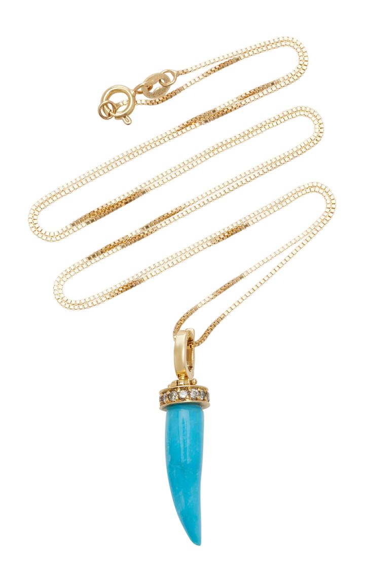 Aron Hirsch Mursi 18k Gold, Turquoise, And Diamond Necklace