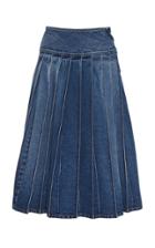 Michael Kors Collection Pleated Denim Skirt