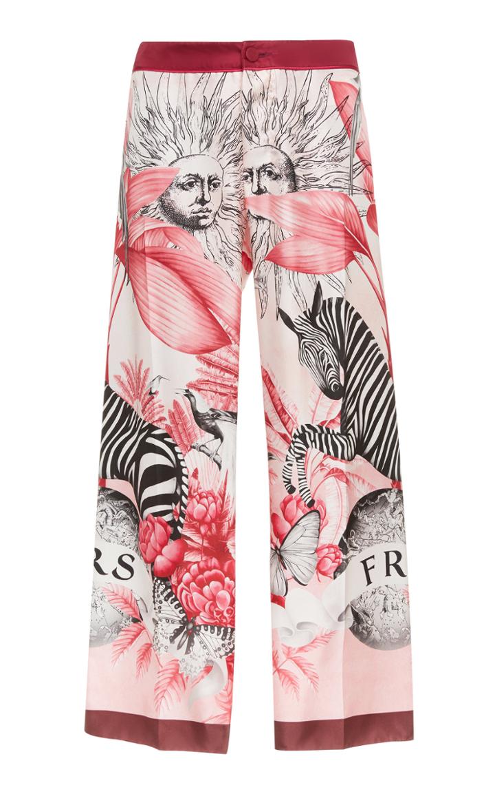 Moda Operandi For Restless Sleepers Ceo Animal-print Silk Cropped Pants Size: S
