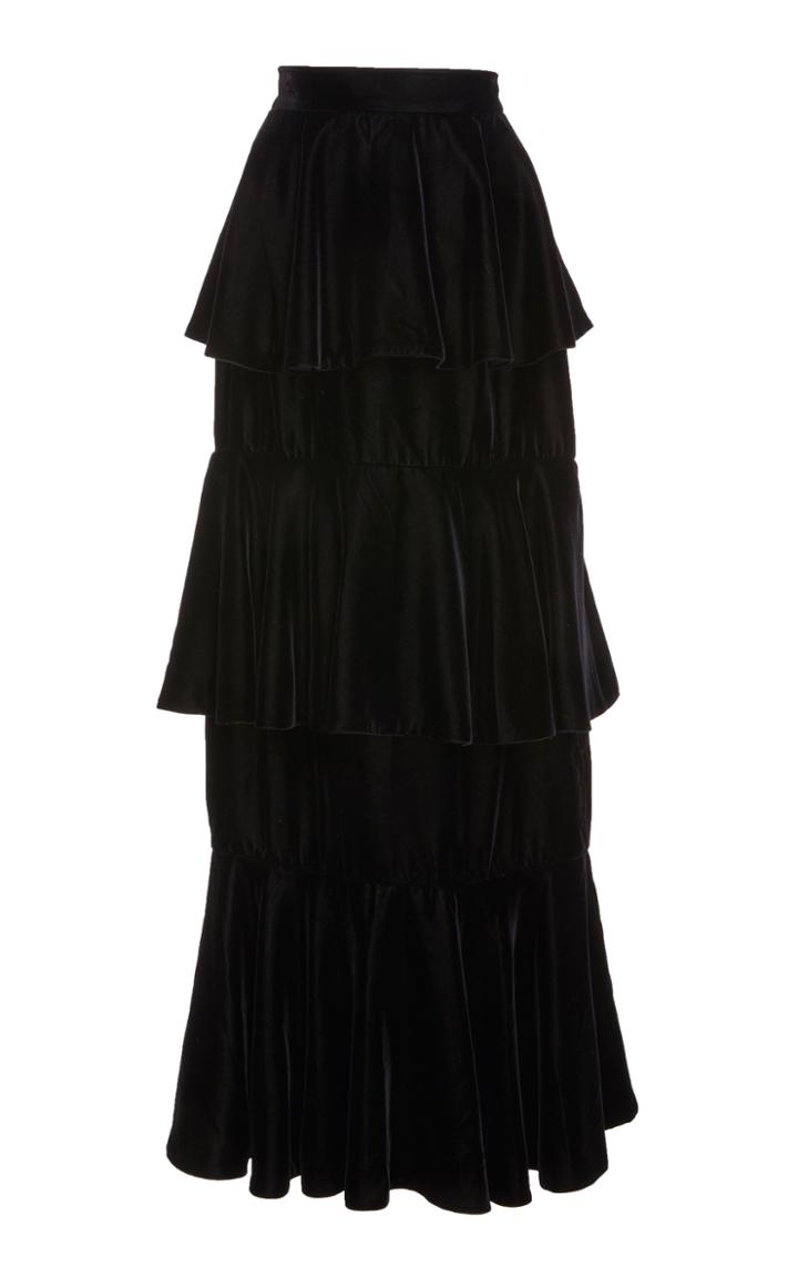 Rebecca De Ravenel Velvet Tiered Skirt
