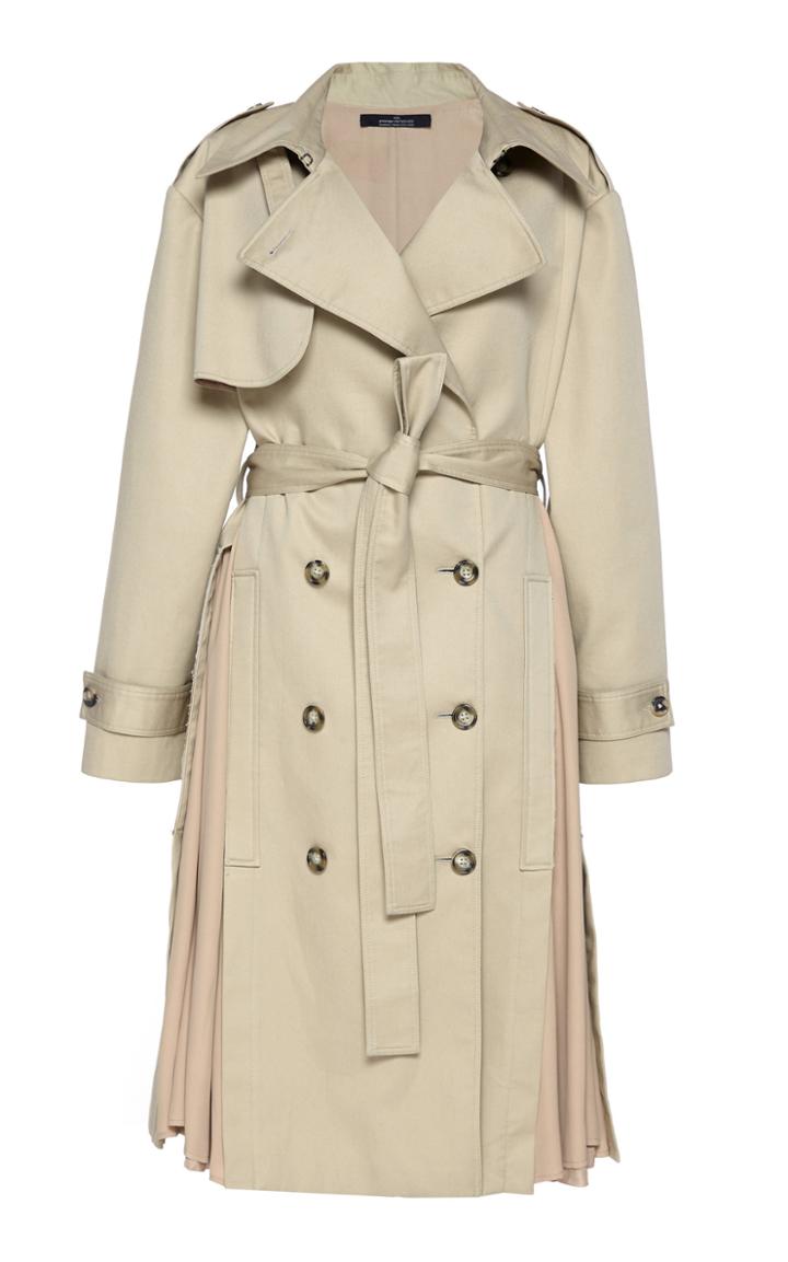Rokh Pleated Gabardine Trench Coat