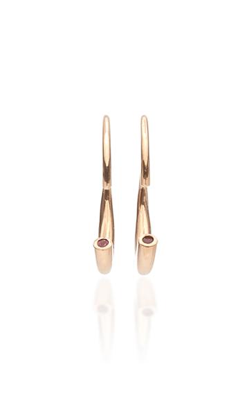 Yael Sonia Rock Reversible Tourmaline 18k Rose Gold Hoop Earrings