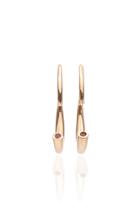 Yael Sonia Rock Reversible Tourmaline 18k Rose Gold Hoop Earrings