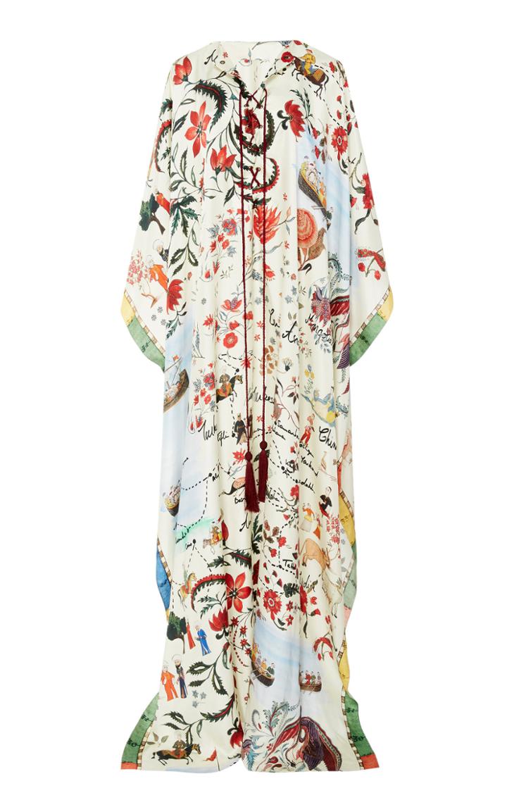 Oscar De La Renta Printed Silk Caftan