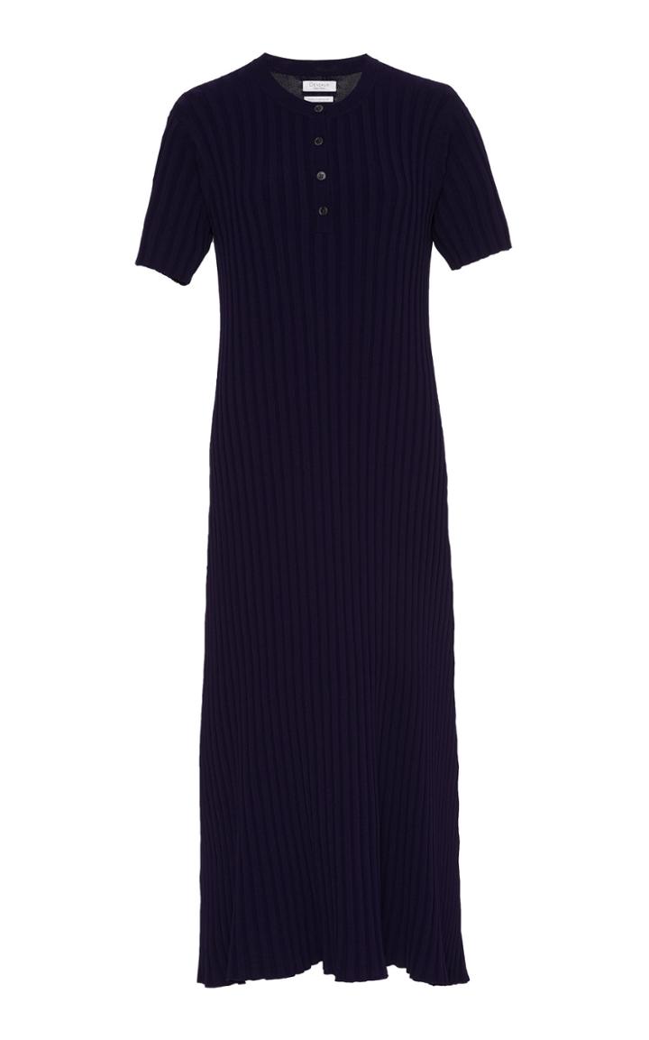 Deveaux Natasha Ribbed Henley Dress