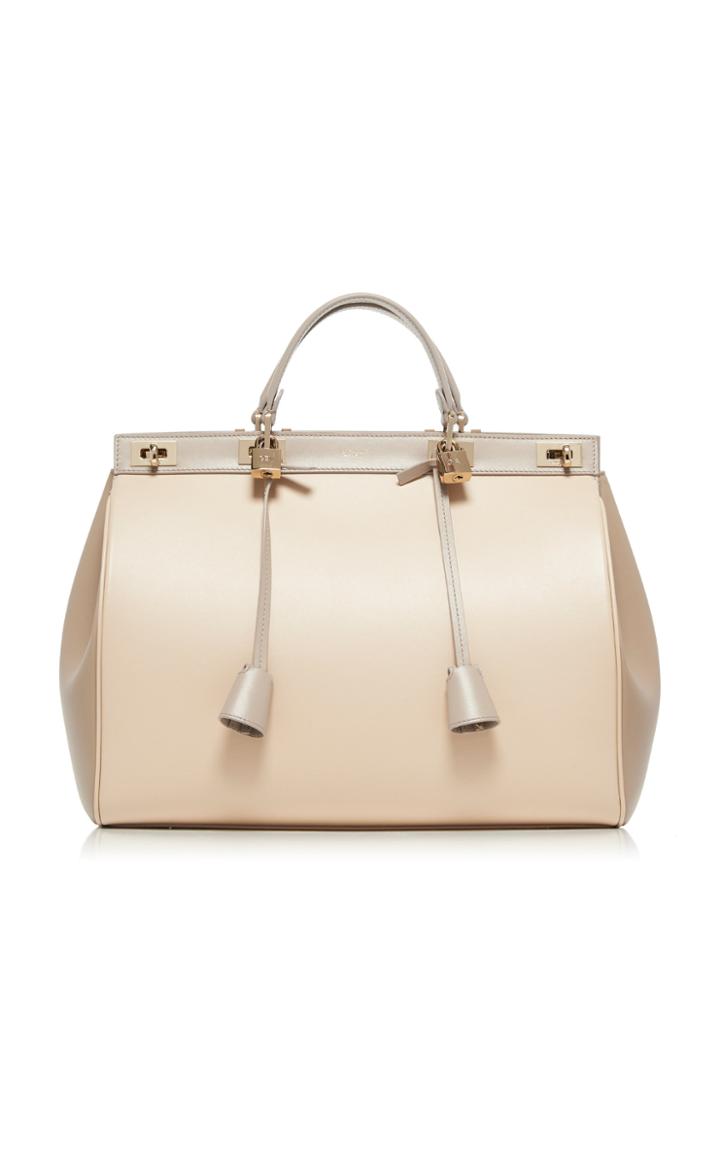 Moda Operandi Giambattista Valli Large Flore Tricolor Leather Top Handle Bag