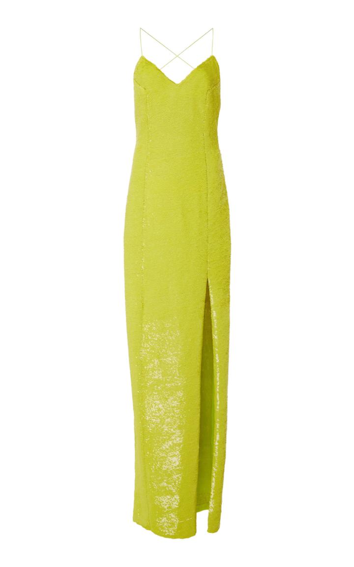 Jeffrey Dodd Front Slit Sequin Gown