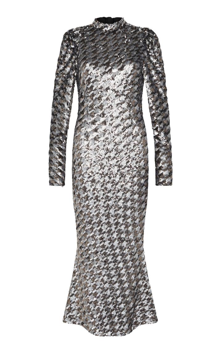 Rachel Gilbert Emory Sequined Crepe Midi Dress