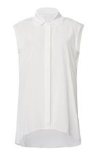 Leal Daccarett Ila Sleeveless Silk-crepe De Chine Button-up Top