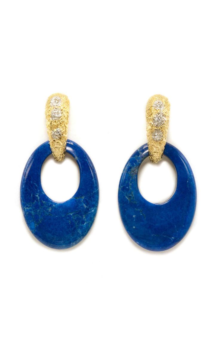 Moda Operandi Jenna Blake 18k Yellow Gold Interchangeable Stone Hoop Earrings
