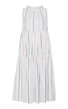 Asceno Mixed Stripe Long Neck Tie Dress
