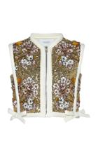 Moda Operandi Giambattista Valli Metallic Sequined Cropped Vest Size: 40