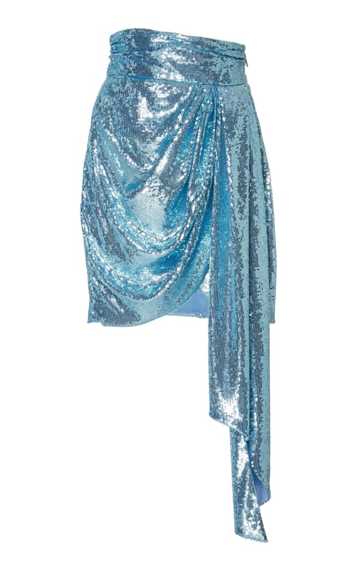 Prabal Gurung Sequin Tied Tulip Mini Skirt