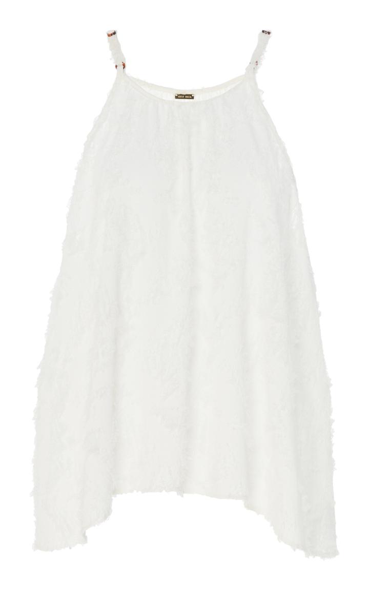 Cult Gaia Nadine Flocked Georgette Trapeze Top