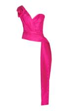 Moda Operandi Costarellos Ebbie Draped Moir One-shoulder Top