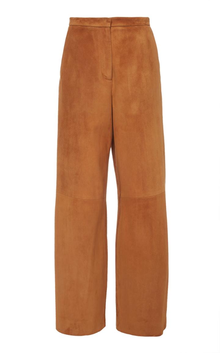 Khaite Charlize Suede Wide-leg Pants