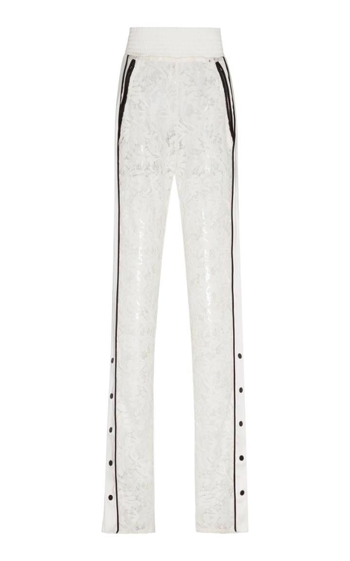 David Koma Side Snaps Panel Lace Trousers