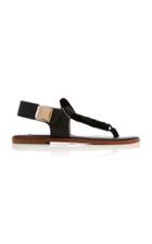 Moda Operandi Gabriela Hearst Zephyr Velvet Sandals Size: 35.5