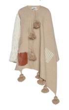 Tuinch Tasseled Mixed-media Cotton-wool Cape