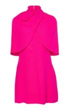 Brandon Maxwell Cape-effect Silk-crepe Mini Dress