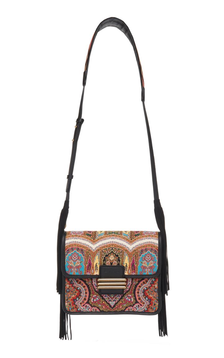 Etro Embroidered Shoulder Bag With Fringe