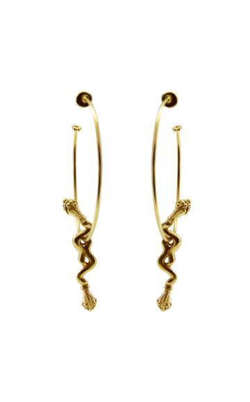 Moda Operandi Cano Risaralda 24k Gold-plated Charm Hoop Earrings