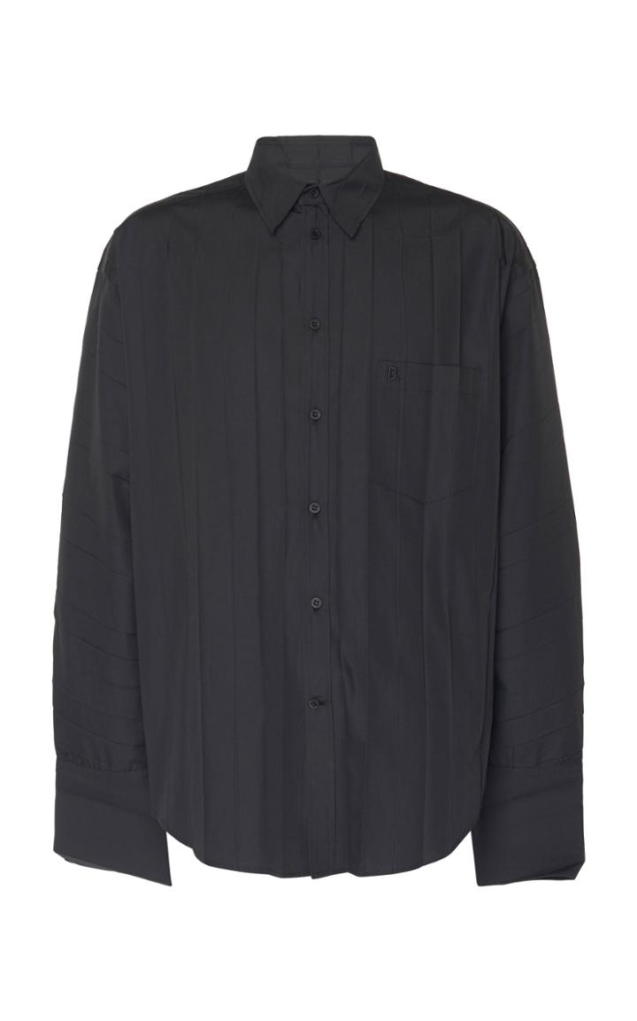 Balenciaga Pleated Satin Button-up Shirt