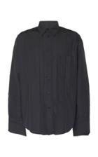 Balenciaga Pleated Satin Button-up Shirt