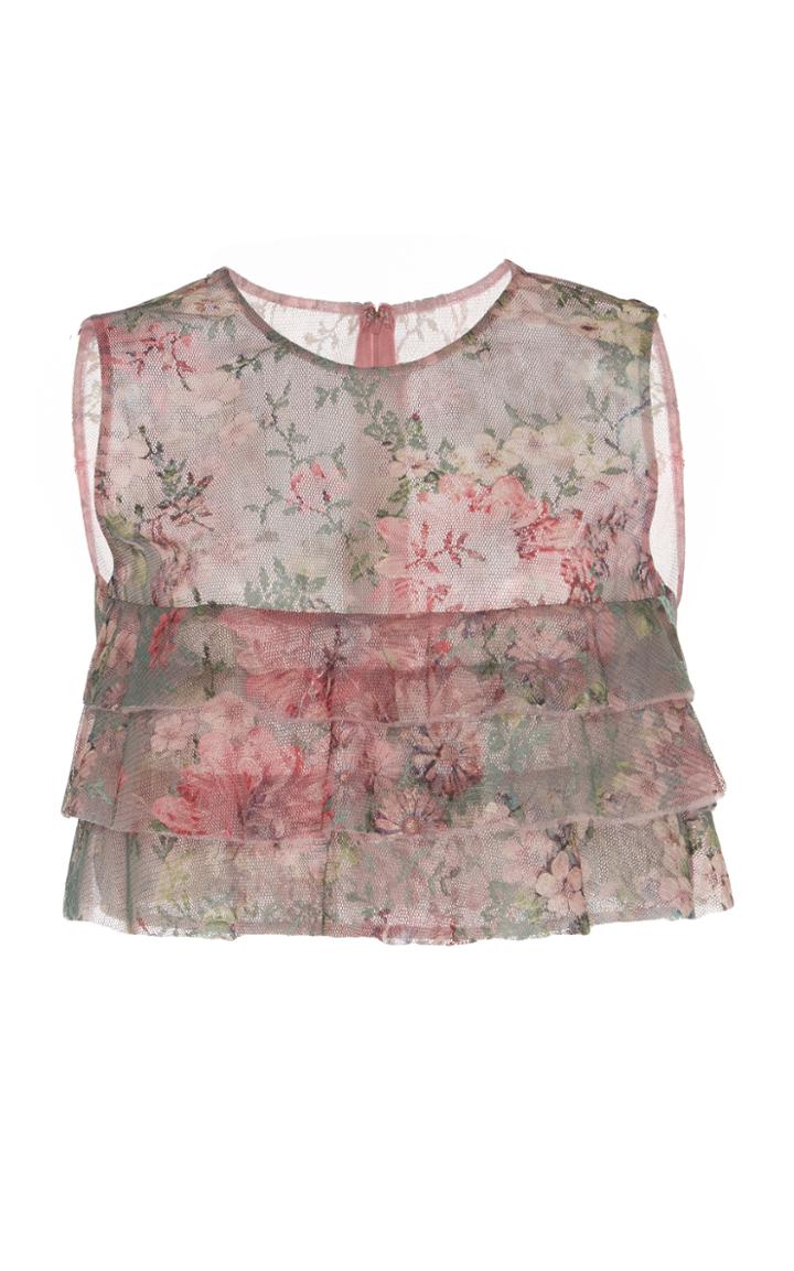 Georges Hobeika Floral Cropped Top