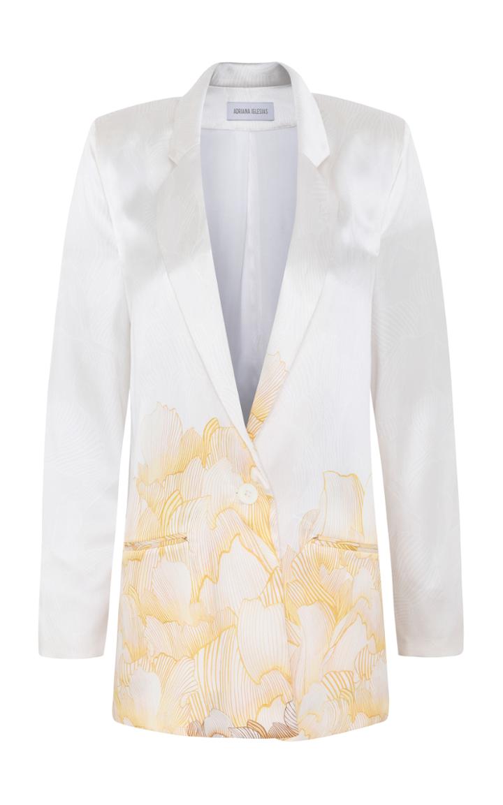 Adriana Iglesias Boyfriend Printed Blazer