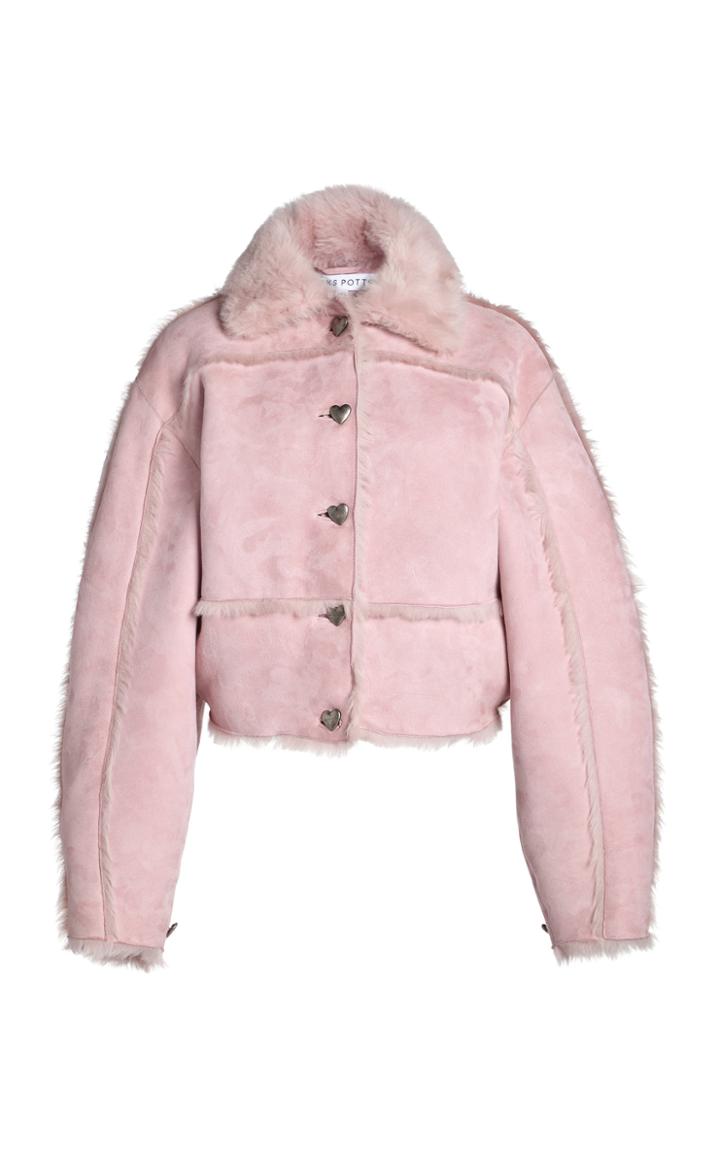 Moda Operandi Saks Potts Kahlo Oversized Shearling Cropped Jacket