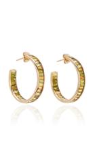Moda Operandi Jane Taylor One Of A Kind Cirque Baguette Stud Hoops With Yellow And G